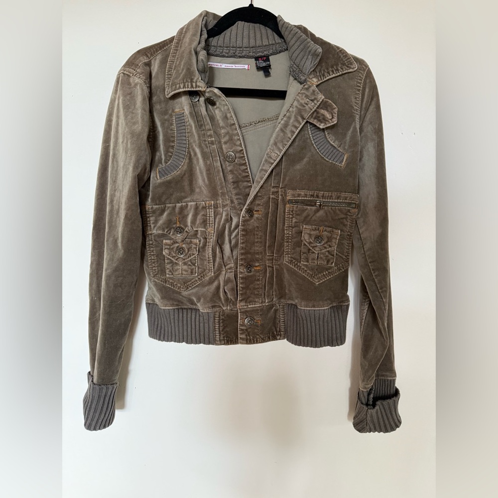 Vintage Buffalo David Bitton Tan Corduroy Utility Jacket